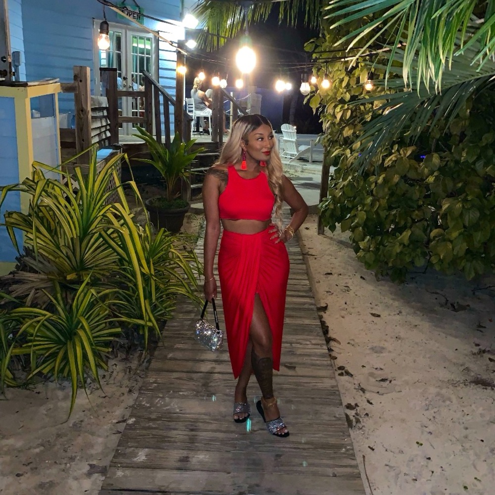 Women's Skirt Set(Red)